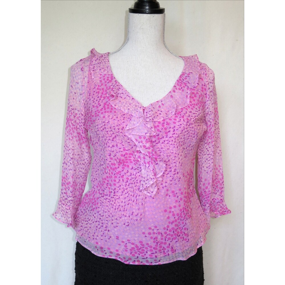 ECI NEW YORK Pink, Floral, Silk blouse, size S